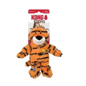 KONG Wild Knots Dog Toy Tiger Pet Size Sm/Medium Squeaks for Moderate Chewing